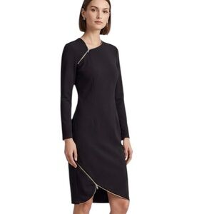 Calvin Klein Women's Black Knee Length Dress Size 6 Long Sleeve Casual NWT!!​